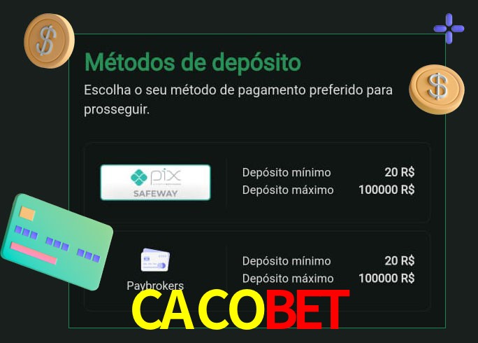 O cassino CACOBET oferece uma grande variedade de métodos de pagamento